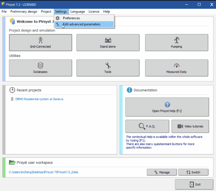 How to export a PV Collada tracker scene to PVsyst