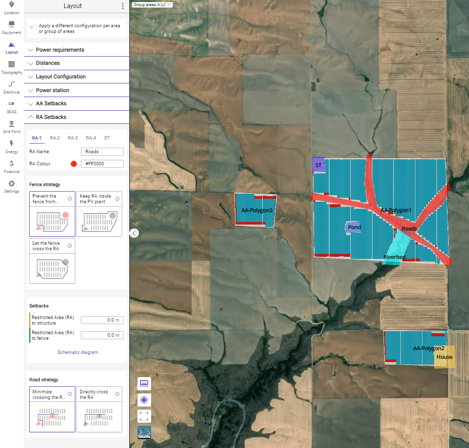 How to define different strategies for restricted areas