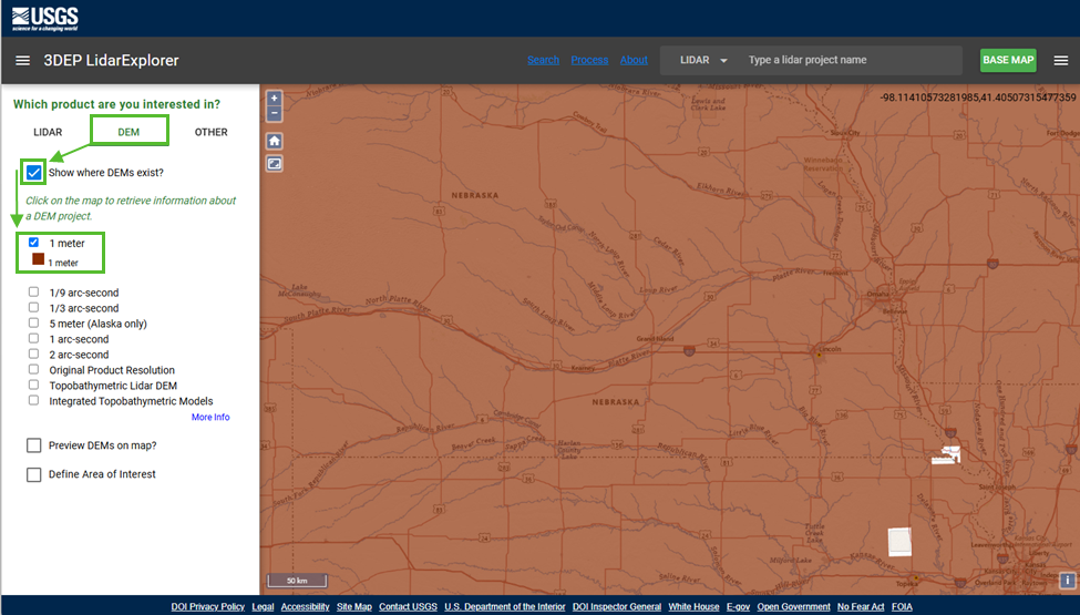 How to import USGS topography data in RatedPower