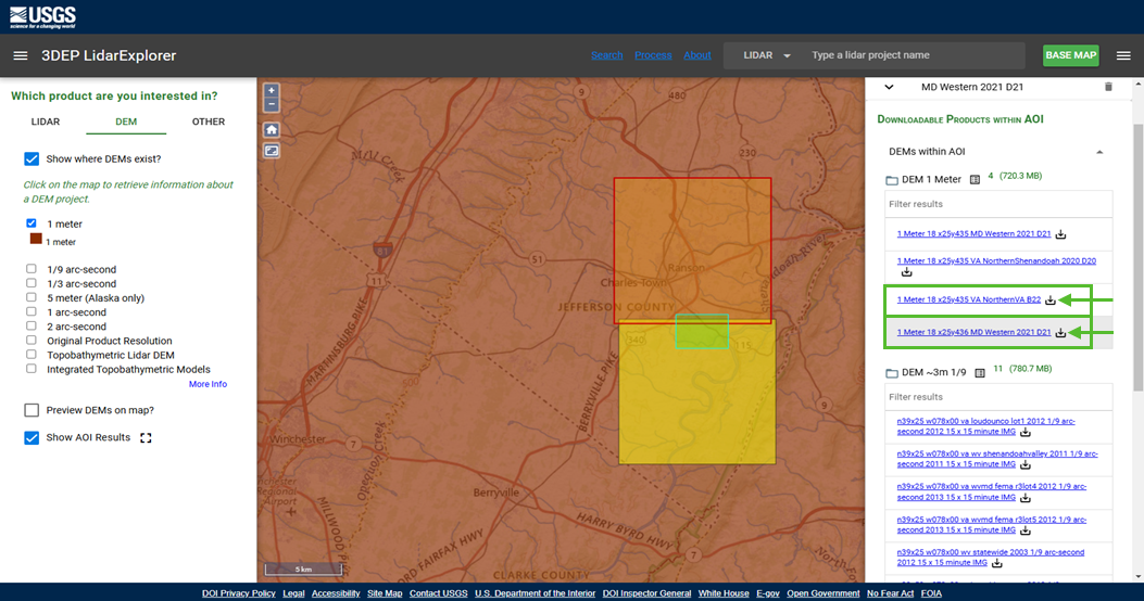 How to import USGS topography data in RatedPower