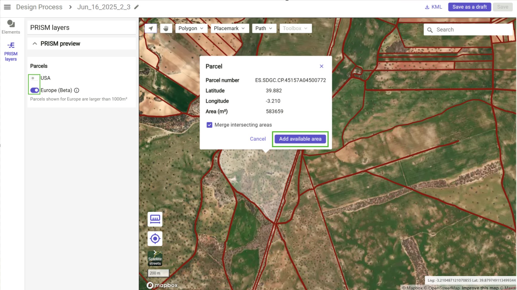 How to enable and choose parcels inside RatedPower